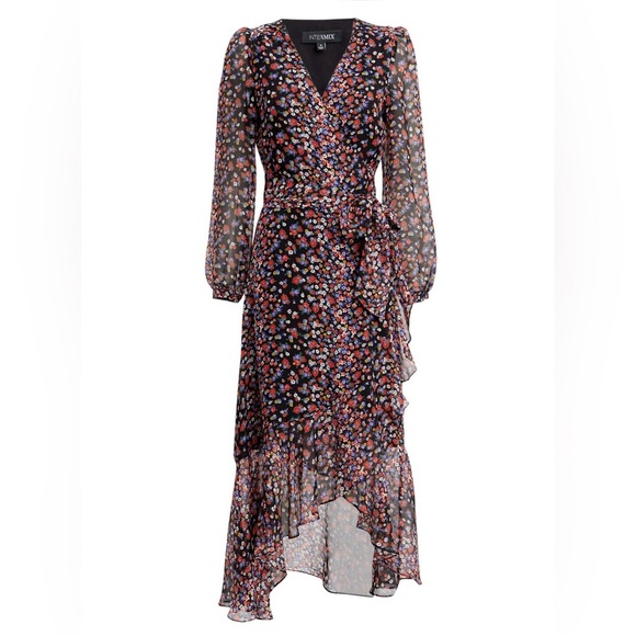 INTERMIX Sybil Silk Floral Dress (D4) - Picture 2 of 10